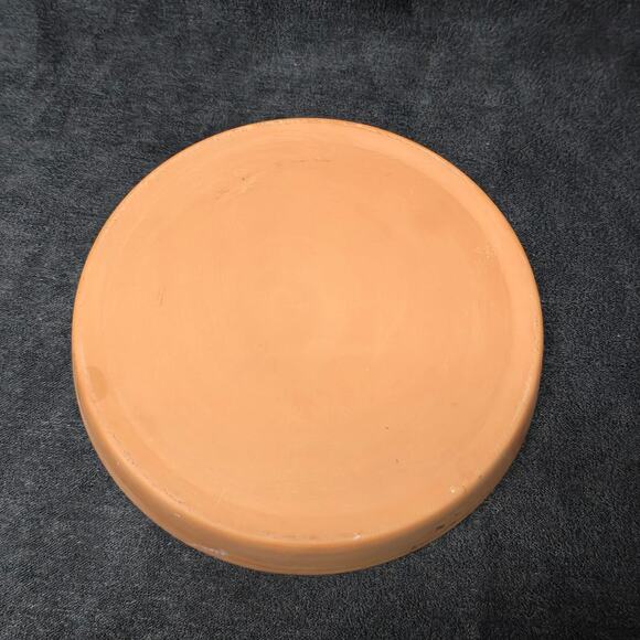 Vintage Ceramic Terra Cotta Garlic Roaster Baker Glazed Plate Dome 7" - Picture 7 of 10